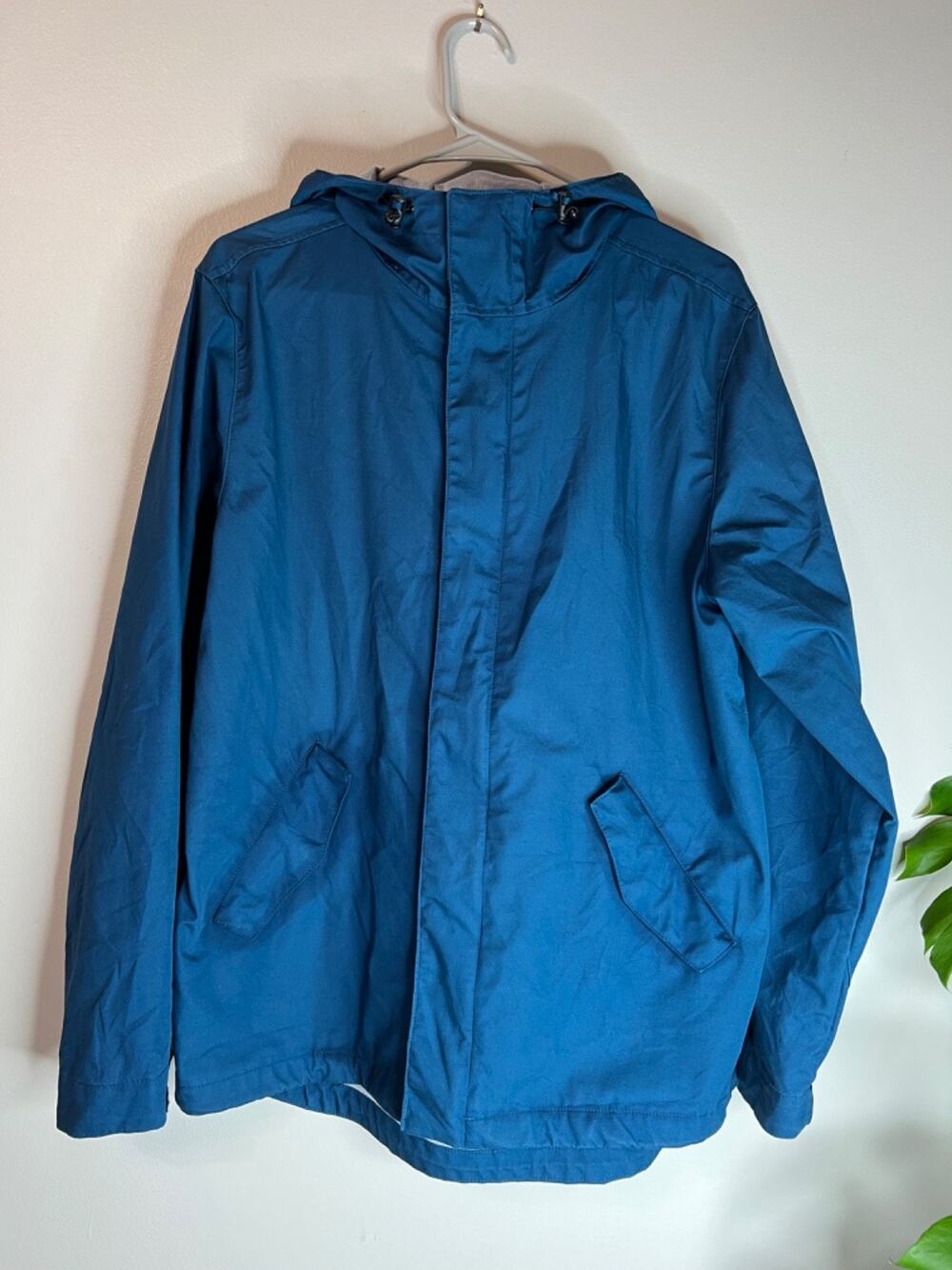 Line of Trade The Portland Rain Jacket Blue Hooded Mens Sz M EUC